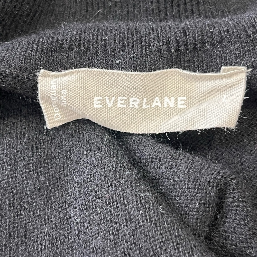 Everlane Yak Wool Blend Half Zip Mock Neck Sweater Black Large Quiet Luxury - Picture 9 of 12